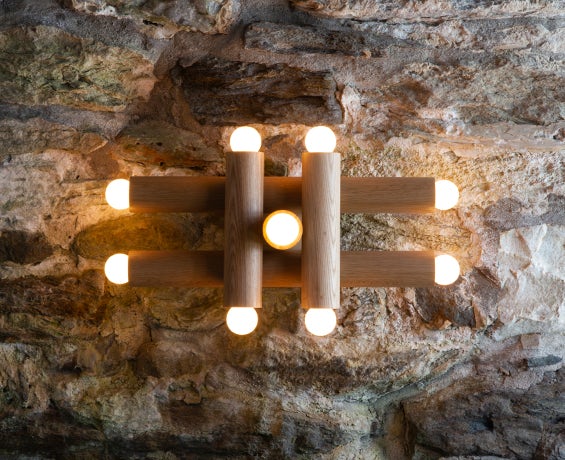 An alternative image of Hieroglyph Sconce in use